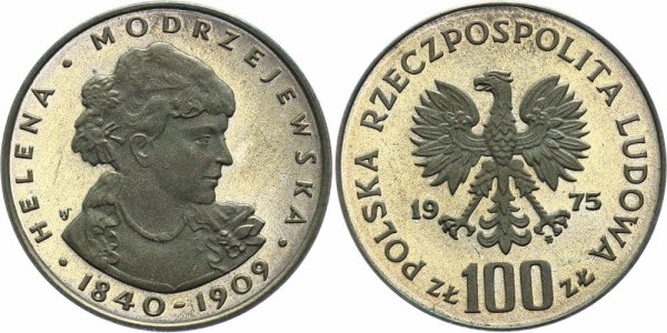 Polen 100 Zlotych 1975 - Helena Modrzejewska