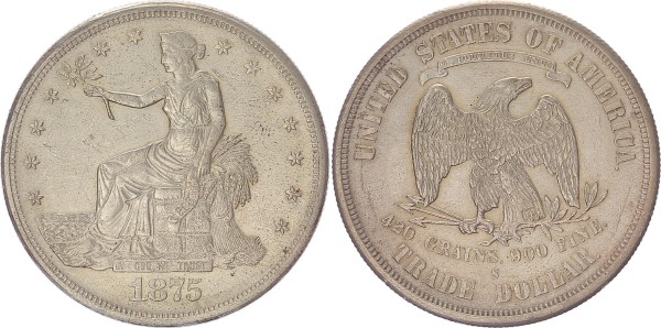 USA 1 Dollar 1875 S Trade Dollar