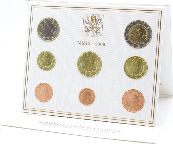 Vatikan 3,88€ Euro ( 1 Cent - 2 Euro ) 2009 KMS 1 Cent bis 2€