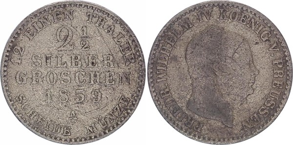 Brandenburg-Preußen 2 1/2 Silbergroschen 1859 A Friedrich Wilhelm IV. 1840-1861