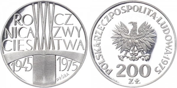 Polen 200 Zlotych 1975 - 30. Jahre Kriegsende