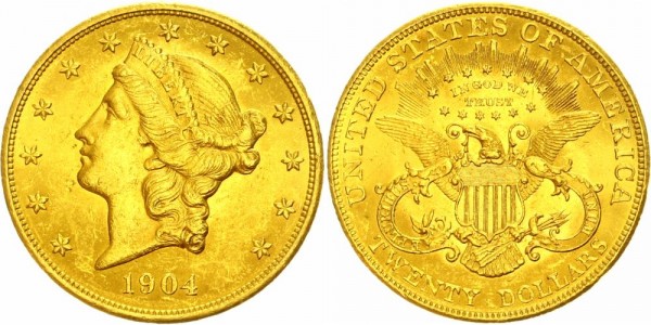 USA 20$ (20 Dollars) 1904 - Liberty Head