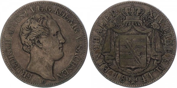Sachsen Taler 1841 G Friedrich August II. (1836 - 1854)