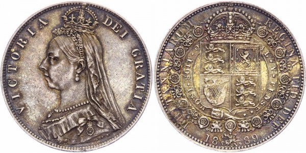 Großbritannien 1/2 Crown 1889 - Victoria, 1837 - 1901