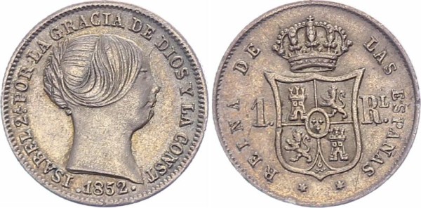 Spanien 1 Real 1852 - Isabell II.