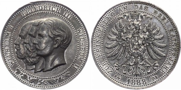 Preussen Medaille 1888 - Dreikaiserjahr
