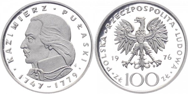 Polen 100 Zlotych 1976 - Kazimierz Pulaski