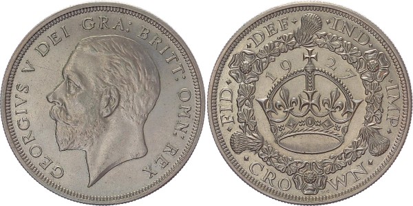 England Großbritannien UK 1 Crown 1927 Georg V. 1910 - 1936 vz aus PP